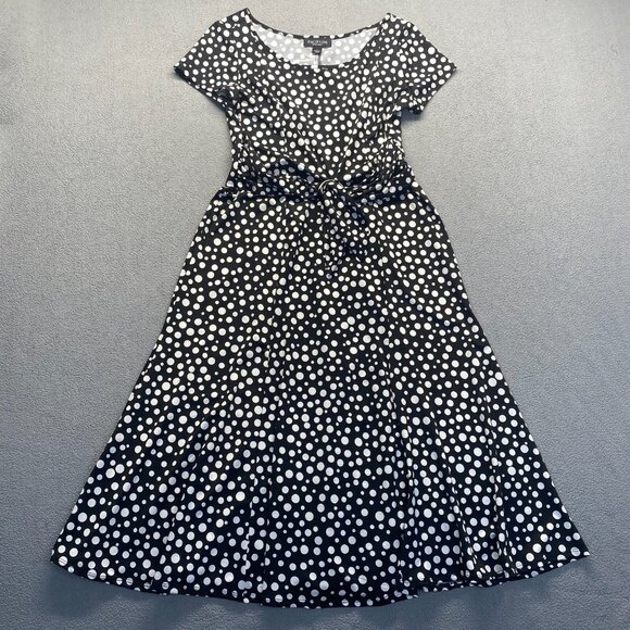 Perceptions New York Polka dot Dress Size‎ Large,Stretch,Tie Waist,Preppy - Picture 9 of 12